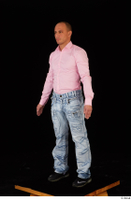  George Lee blue jeans pink shirt standing whole body 0002.jpg
